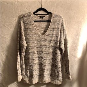Black & Gray V-Neck Sweater